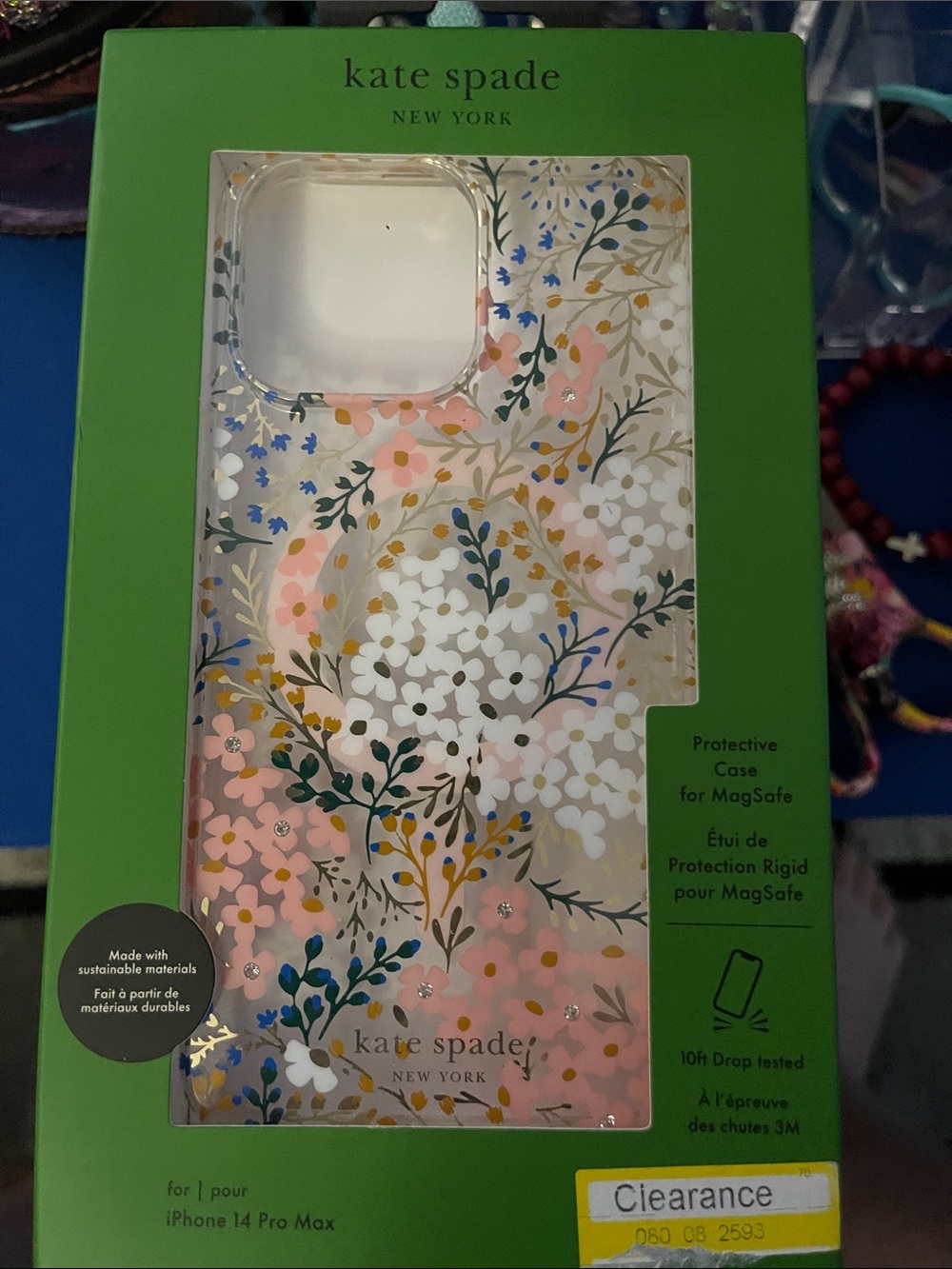 kate spade Floral MagSafe iPhone 14 Pro Max Case - Pink, White, Green, Gold